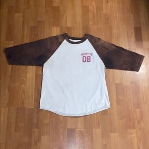 Primitive Baseball Tee Acid Wash Sleeves